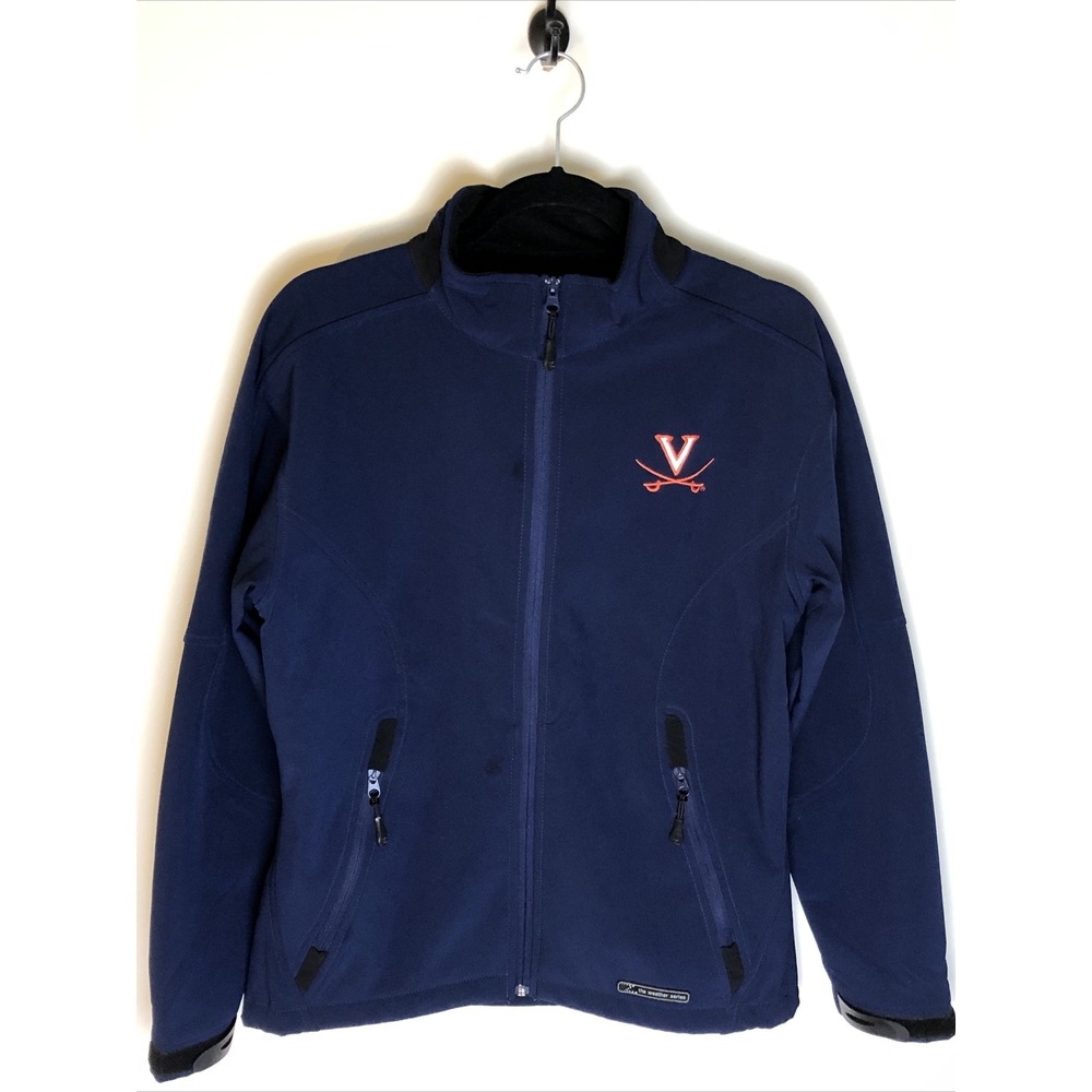 UVA Turfer Womens Soft Shell Jacket Virginia Cavaliers Navy Blue Full Zip